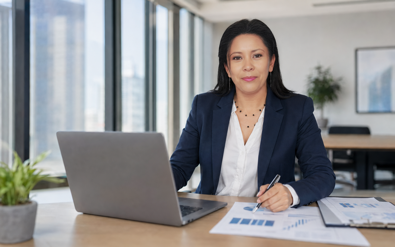Profesional estudiando y analizando información financiera